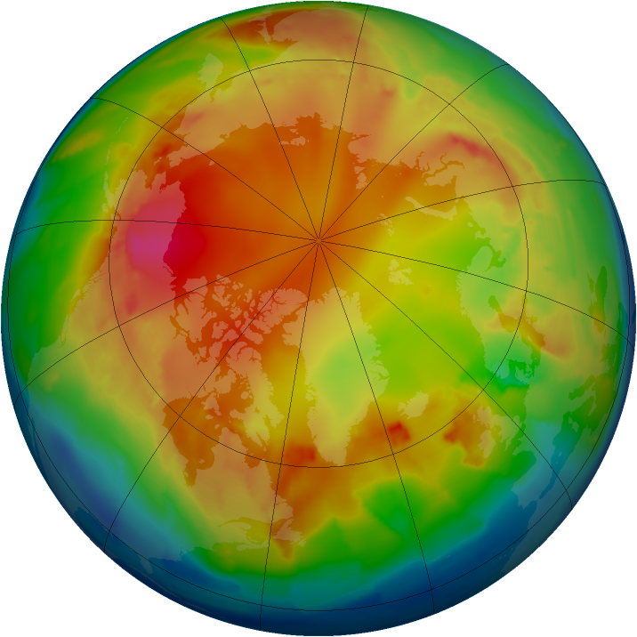 Arctic ozone map for 27 January 2013